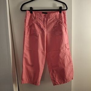 New York & Company Women's Vibrant Pink Cotton Cropped Pants